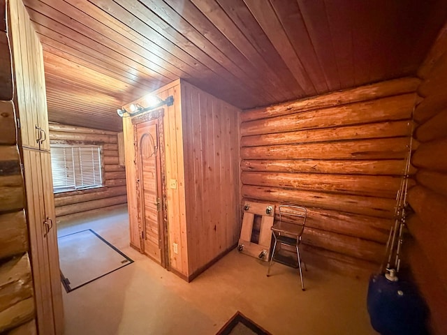 68 River Dr, Cascade, MT 59421 - sauna / steam room featuring wood ceiling and log walls