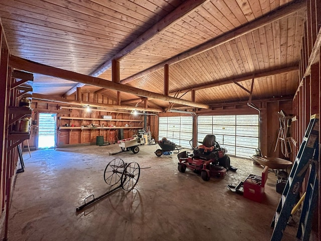 68 River Dr, Cascade, MT 59421 - garage with wooden ceiling