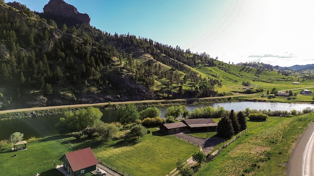68 River Dr, Cascade, MT 59421 - view of yard featuring a water and mountain view