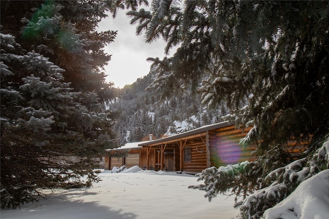 view of snow covered exterior