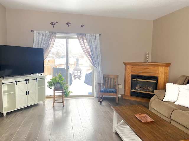 living room featuring hardwood / wood-style floors