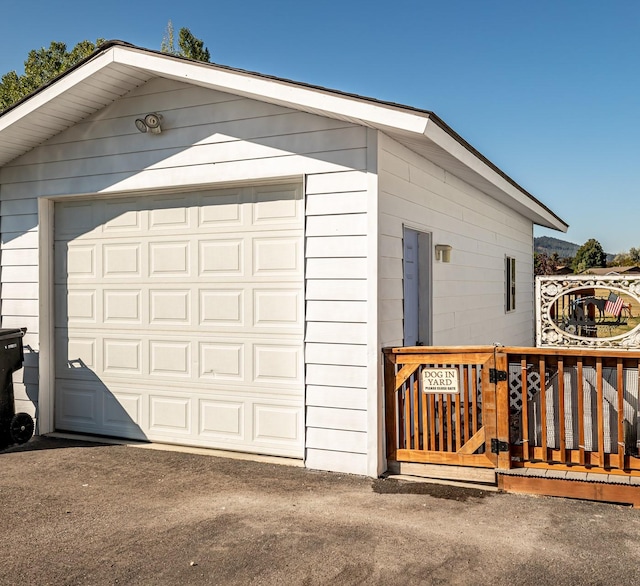 view of garage