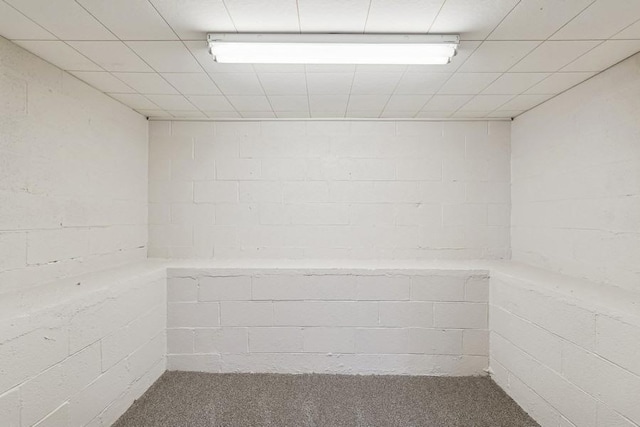 185 Veteran Dr, Columbia Falls, MT 59912 - interior space featuring carpet flooring and concrete block wall