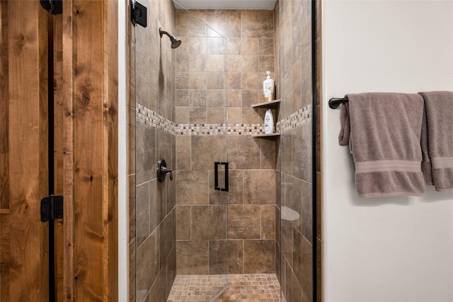 bathroom featuring walk in shower