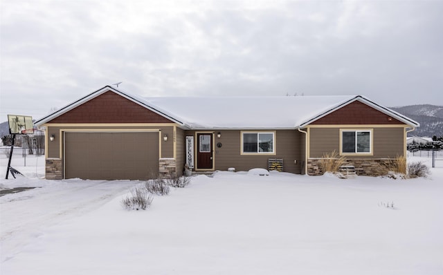 ranch-style home with a garage