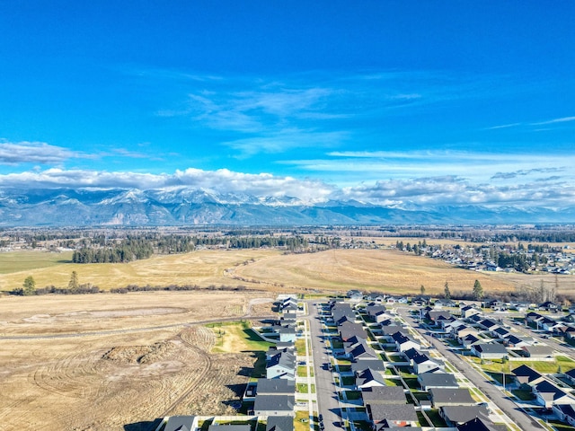 bird's eye view featuring a mountain view