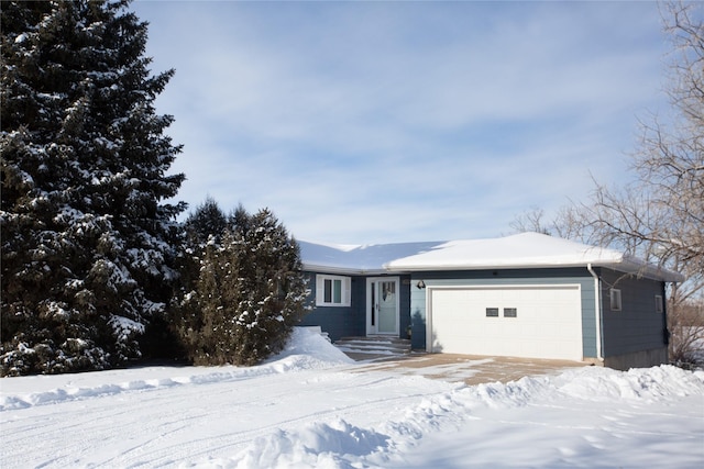 single story home with a garage