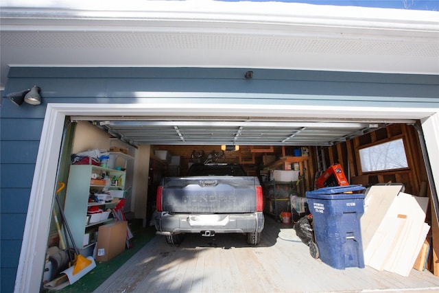 view of garage