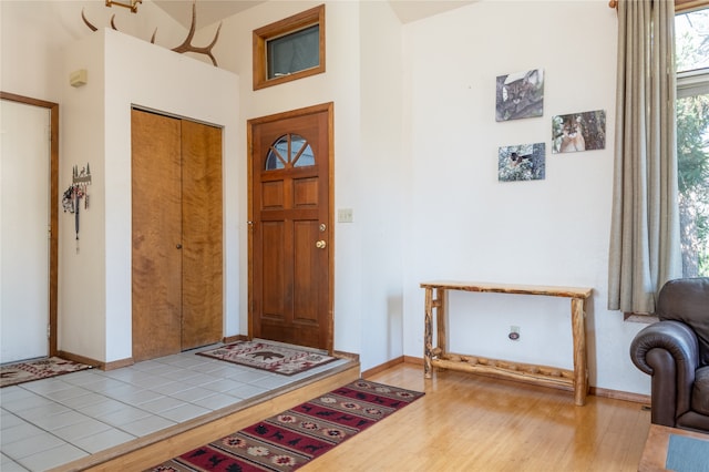 entrance foyer with hardwood / wood-style flooring