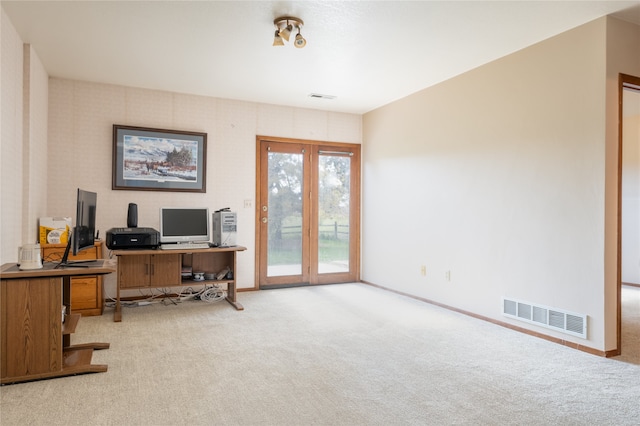 view of carpeted office