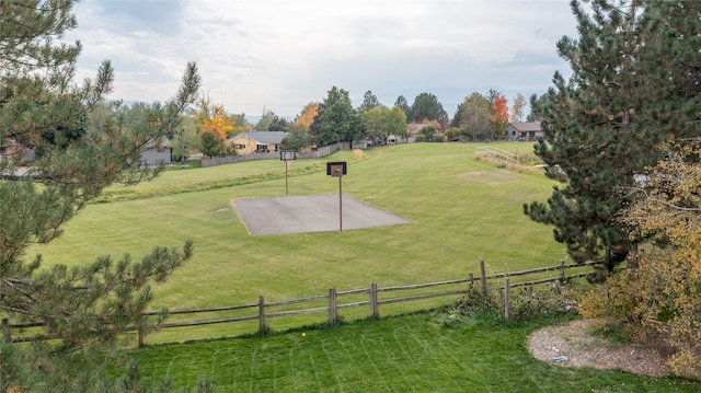 view of home's community with a lawn and a rural view