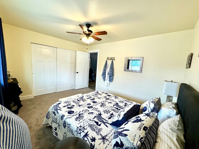66 Moccasin Ln, Thompson Falls, MT 59873 - bedroom with carpet, a closet, and a ceiling fan