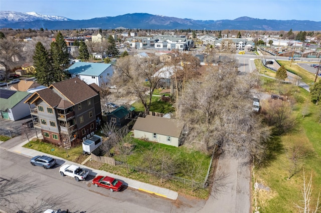 bird's eye view featuring a mountain view