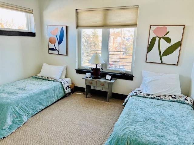 bedroom with carpet floors