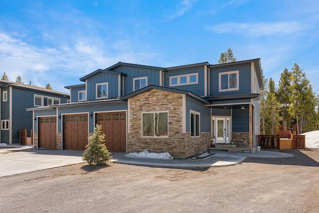 view of front of house with a garage