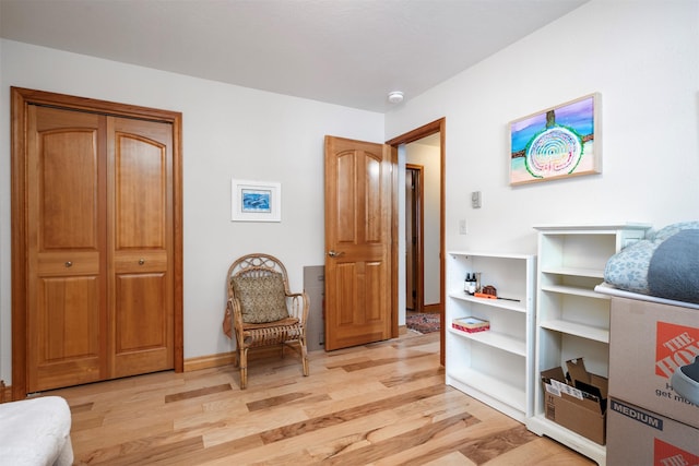 living area featuring light hardwood / wood-style floors