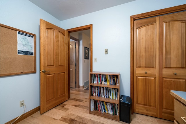 interior space featuring light wood-type flooring