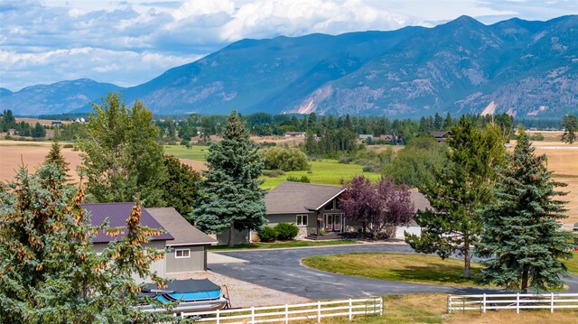 property view of mountains featuring a rural view