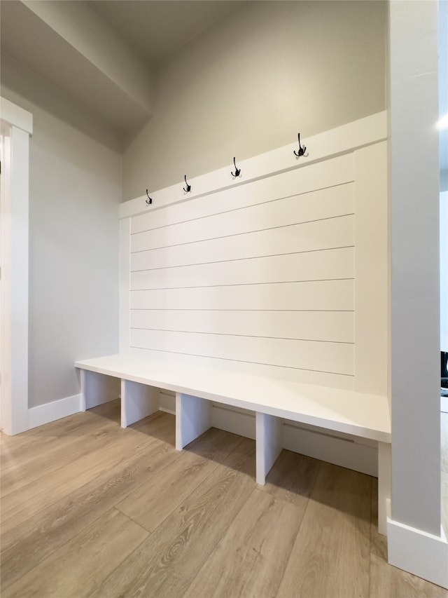 mudroom featuring light hardwood / wood-style flooring