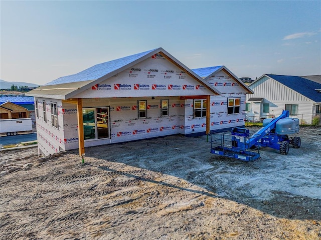 view of unfinished property