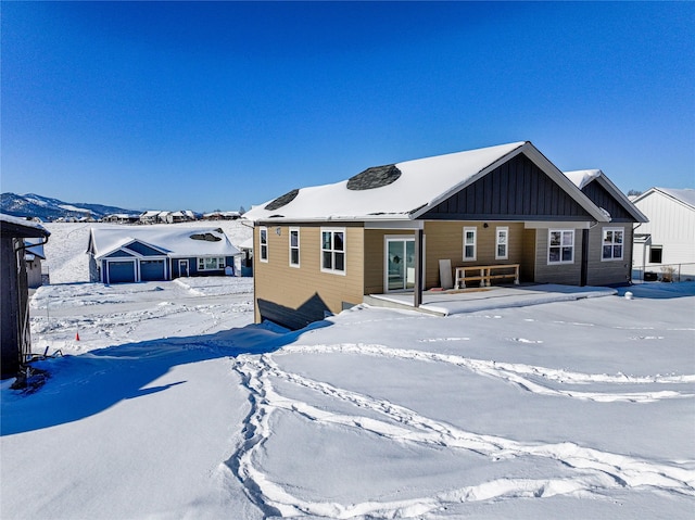 view of snow covered property