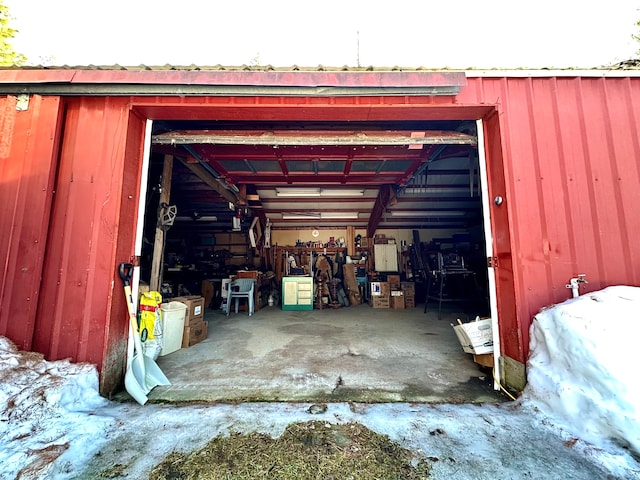 view of garage