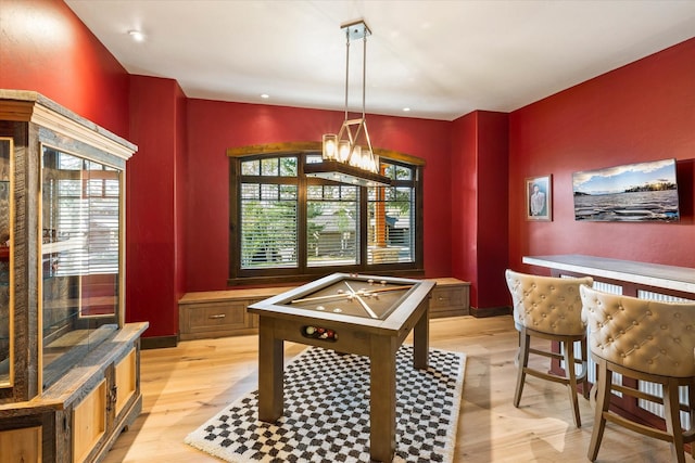 playroom featuring light hardwood / wood-style floors