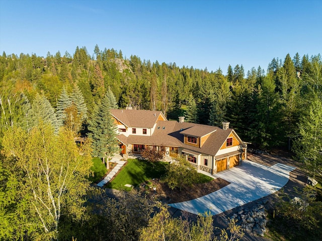 113 Levi Ct, Bigfork, MT 59911 - view from above of property featuring a heavily wooded area