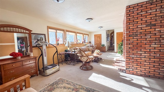 6809 N Montana Ave, Helena, MT 59602 - carpeted living area featuring a textured ceiling
