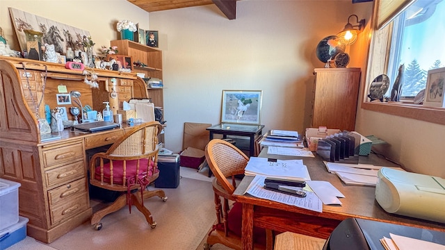 6809 N Montana Ave, Helena, MT 59602 - carpeted home office with beamed ceiling