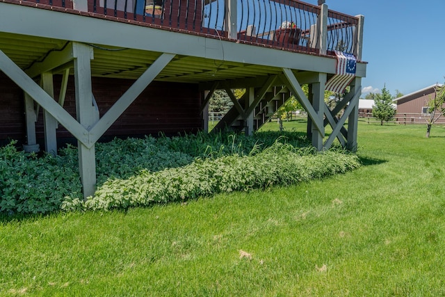 6809 N Montana Ave, Helena, MT 59602 - view of green lawn with a wooden deck