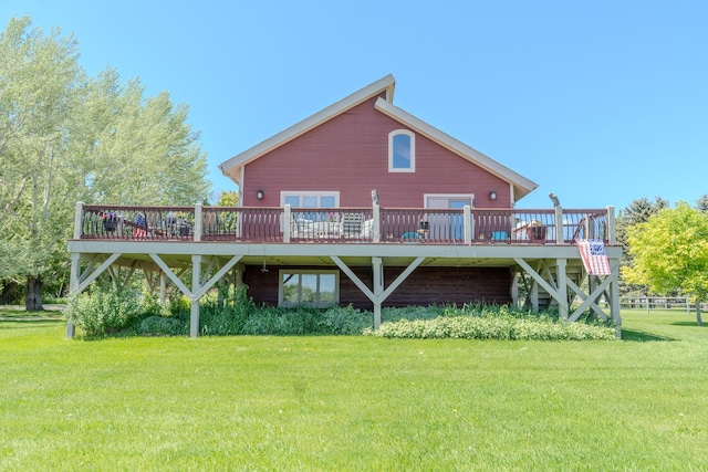 6809 N Montana Ave, Helena, MT 59602 - back of house featuring a wooden deck, a yard, and stairs