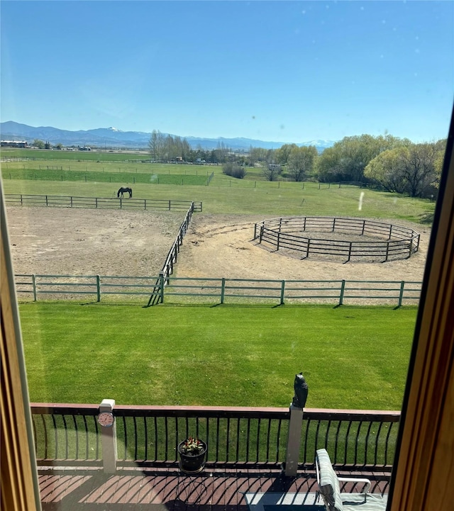 6809 N Montana Ave, Helena, MT 59602 - view of yard with an outdoor riding arena, a rural view, and a mountain view
