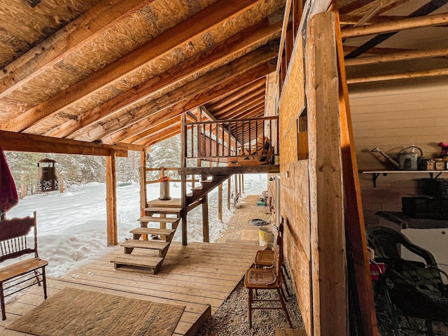 view of unfinished attic