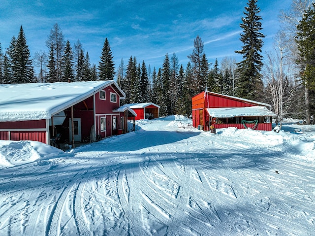 exterior space with an outbuilding