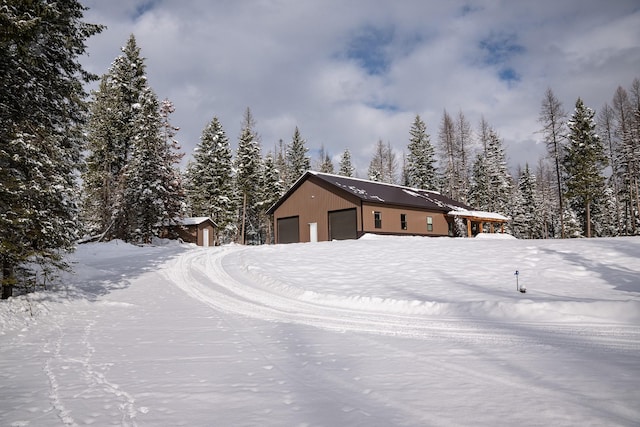 view of snowy exterior