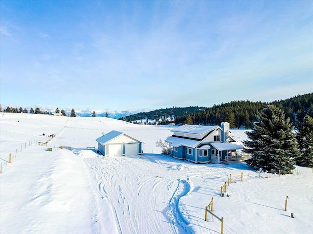 view of snowy aerial view