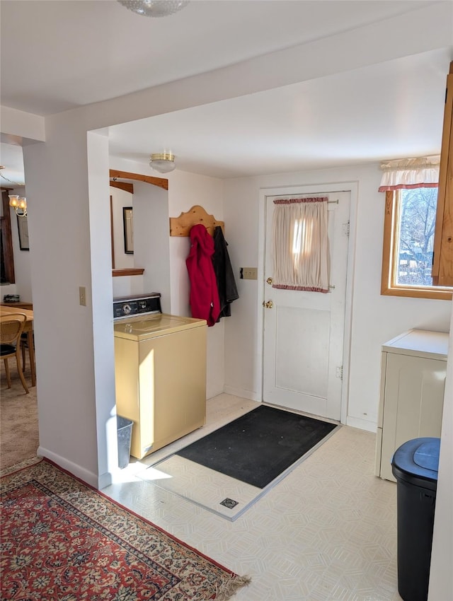 interior space with washer / dryer