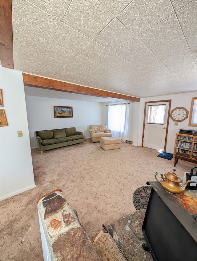 living room featuring carpet flooring