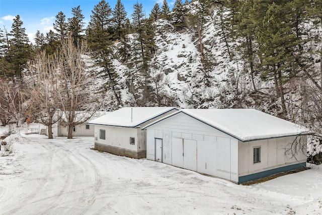 exterior space featuring a garage