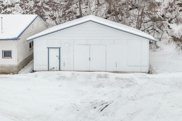 view of snow covered structure