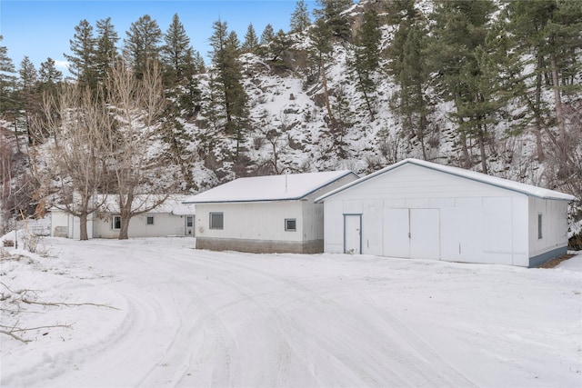 exterior space featuring a garage