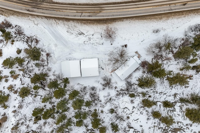 view of snowy aerial view