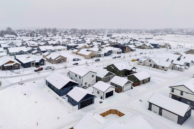 view of snowy aerial view