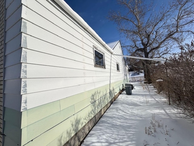 view of snowy exterior