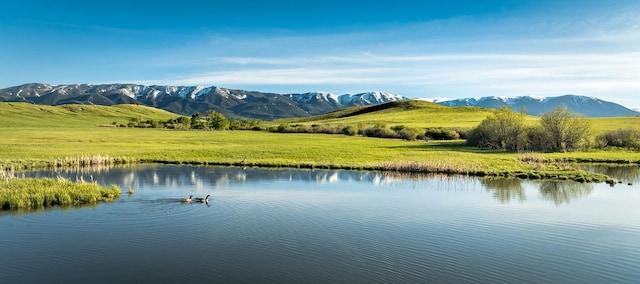 property view of water featuring a mountain view