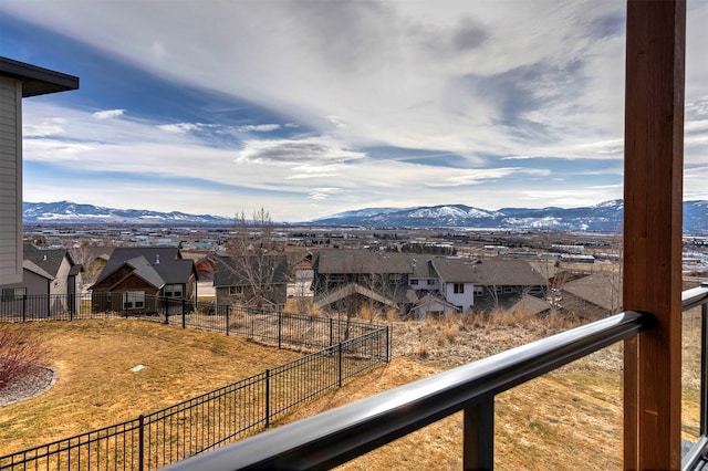view of mountain feature featuring a residential view