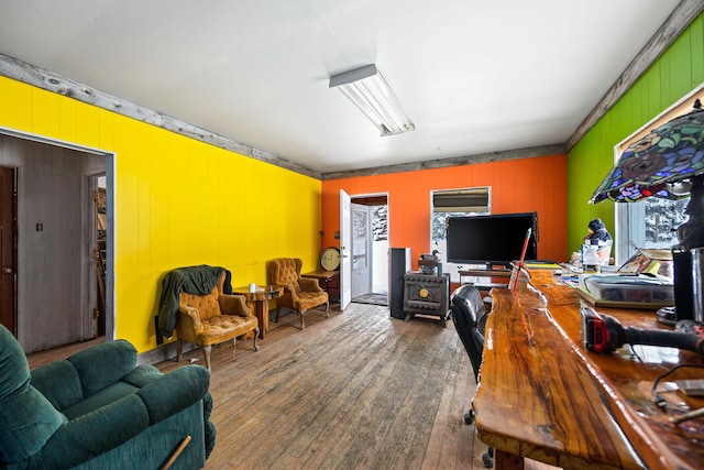 home office featuring wood-type flooring