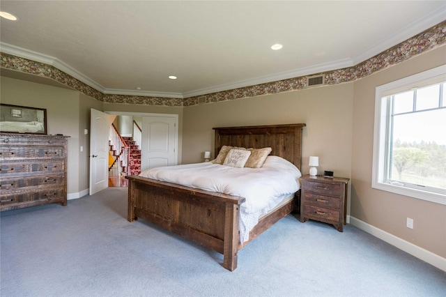 126 Soaring Eagle Dr, Whitefish, MT 59937 - bedroom with baseboards, visible vents, and crown molding
