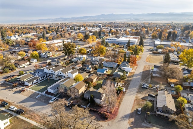 birds eye view of property featuring a mountain view